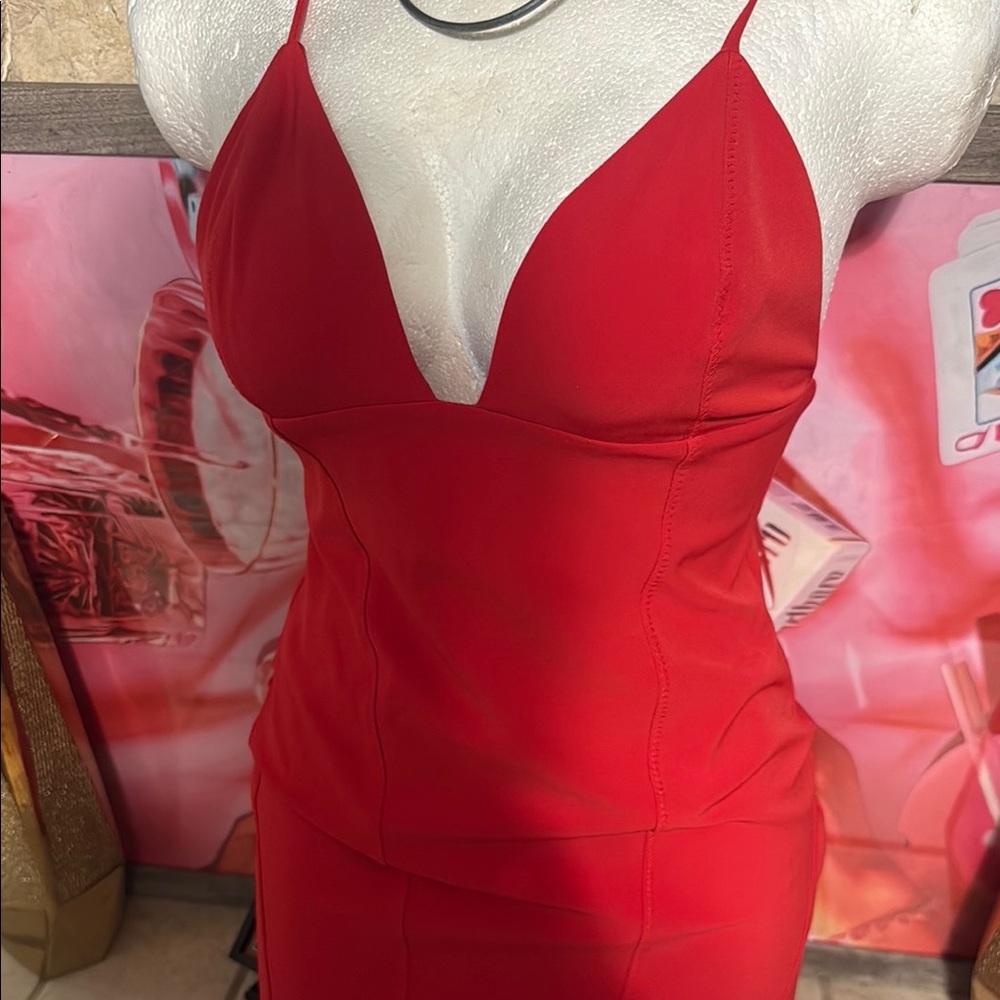 H&M Red Bodycon Dress with Spaghetti Straps